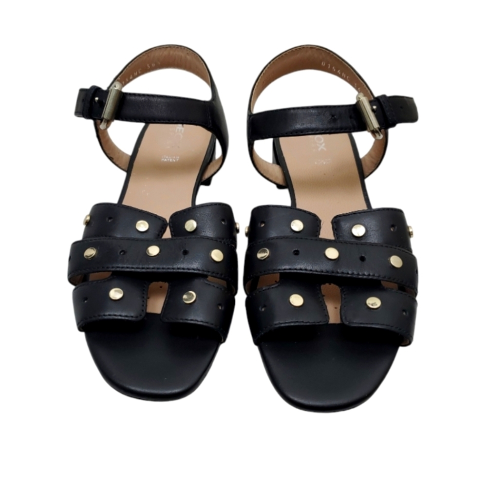Geox Respira sandals. Black with gold hardware